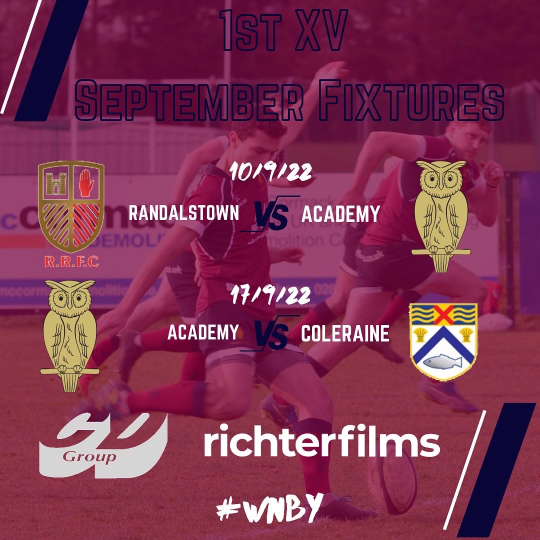 September Fixtures – Academy Rugby Football Club